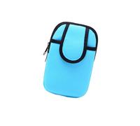 Operitacx Brassard Étanche pour Course avec Poche Clés et Jack Écouteurs Pochette Fitness Respirante et Légère pour Téléphone Portable de Sport Outdoor Cyan
