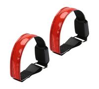 Operitacx Brassard Réfléchissant LED Rouge Imperméable Batterie Remplaçable, Sangle Lumineuse pour Running et Cyclisme, Lot de 2 Pièces pour Sécurité Nocturne