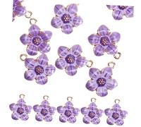 Operitacx Breloques Pendantes de Fleur pour DIY 50Pcs Alliage Couleur Cerise Accessoires de Fabrication de Bijoux Artisanales Pendentifs Décorations Élégantes