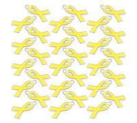Operitacx Breloques Pendentifs Ruban Jaune Émail 100 Pcs pour Création de Bijoux Diy, Charms Ruban Sensibilisation, Accessoires Légers pour Colliers Bracelets Décorations Artisanales