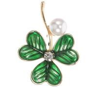 Operitacx Broche Créative pour Femmes en Alliage Vert Perle et Goutte D'huile, Décoration Élégante et Accessoire Chic pour Vêtements et Écharpes