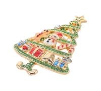 Operitacx Broche de Noël Arbre Spirale en Cristaux, Alliage de Zinc | Attache Sécurisée, Style Mignon et Fantaisiste, Émail Goutte D’huile, pour Femmes et Filles