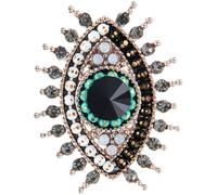 Operitacx Broche Épingle Œil Maléfique en Métal avec Cristaux, Légère et Résistante la Rouille, pour Tenue de Costume Élégante