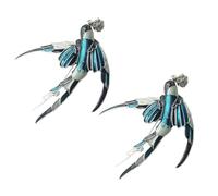Operitacx Broche Hirondelle Peinte en Alliage Diamant, Lot de 2pcs, Décoration Fine et Design Créatif pour Femme Élégante Couleur Aléatoire