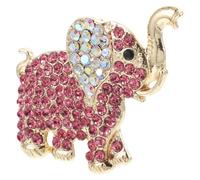 Operitacx Broche Présent avec Cristaux en Alliage Rose Éléphant Épingle à Revers Mignonne de Dessin Animé, Accessoire Polyvalent pour Vêtements, Paquet et Chapeaux pour Femmes et Filles