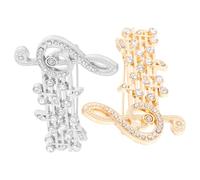 Operitacx Broches en Alliage avec Cristaux Lot de 2 Élégantes et Sûres Forme Note de Musique pour Tenues Quotidiennes, Paquet ou Chapeaux