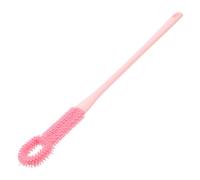 Operitacx Brosse à Pieds en Silicone Souple Rose, Nettoyeur D'orteils Long Manche, Exfoliant Anti-peaux Mortes, Brosse pour Nettoyage en Profondeur, Soin des Pieds Ongles