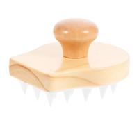 Operitacx Brosse à Shampoing en Silicone Combinée à Brosse à Cheveux en Bois Naturel, Outil de Massage pour Cuir Chevelu, pour Routine de Soins Capillaires