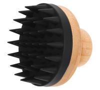 Operitacx Brosse de Massage et Augmente la Friction Nettoyage pour Shampoing Cuir Chevelu en Silicone et Bambou Noir, Muscles Tête