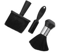 Operitacx Brosse de Nettoyage Coiffure 3pcs en Plastique Noir pour Salon et Barbier, Outil Confortable pour Balayer les Cheveux Coupés Efficacement