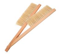 Operitacx Brosse double rangée poils de sanglier 2pcs, brosse à ruche avec manche en bois, nettoyeur manuel pour apiculteurs naturels et entretien matériel d'apiculture