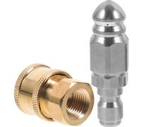 Operitacx Buse de Jet Haute Pression en Acier Inoxydable 1/4 Pouce Raccord Rapide pour Nettoyage de Jardin, Pression Jusqu'à 5000 Psi, Ensemble de 2 Pièces