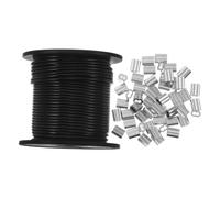 Operitacx Câble Acier Inoxydable Gainé Noir 2mm, 30m, pour Extérieur | 304 Inox avec Revêtement Vinyle, Sécurité et Coupe à Longueur, pour Jardin, Balcon et Garde-corps