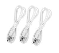 Operitacx Câble de Chargeur USB vers DC 2,5 Mm 19 Mm Blanc en Caoutchouc et Cuivre, Résistant à l'usure, Pack de 3 pour Appareils de Beauté et Masseurs