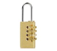 Operitacx Cadenas Couleur Or en Cuivre et Acier, Réinitialisable à Code à 4 Chiffres Sécurisé pour Protéger Vos Effets Personnels pour Bagages, Valises et Sacoches