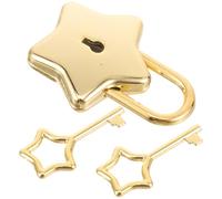 Operitacx Cadenas en Étoile Doré Petit Clé, Mini Cadenas pour Casier, Journal Intime et Valise, Serrure Légère et Portable pour Voyage, Boîte de Rangement et Paquet à Dos