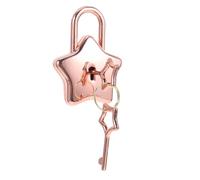 Operitacx Cadenas Miniature Robuste pour DIY Petit Verrou avec Clé pour Carnet Journal à Dos Accessoire Décoratif Rose Doré