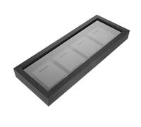 Operitacx Cadre en Bois Foncé pour Médailles 4 Emplacements, Boîte D'ombre Multifonctionnelle pour Décor Maison Protection Renforcée et Design Moderne Minimaliste