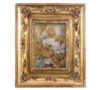 Operitacx Cadre Photo Mariage en Résine Dorée Vintage Chic, Cadre Paysage Facile à Placer pour Décoration Murale de Chambre Élégante