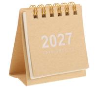 Operitacx Calendrier de bureau miniature 2027, format de poche, reliure spirale, calendrier mensuel 2026-2027, almanach de bureau compact pour agenda quotidien, décoration de table à la maison