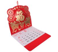 Operitacx Calendrier Lunaire Mural 2027 Année du Chèvre en Papier Rouge