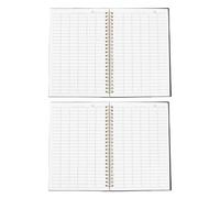 Operitacx Carnet de Comptabilité à Double Spirale, Couverture PP Pages Lignées Horizontales, Lot de 2 pour Gestion Budgétaire Personnelle et Tenue de Registres à Domicile