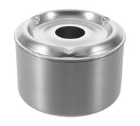 Operitacx Cendrier avec Couvercle : Cendriers en Acier Inoxydable pour Fumeurs avec 3 Supports - Moderne pour terrasse, Jardin, Porche, Maison ou Bureau, 9,4 x 9,4 x 6,9 cm