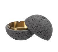 Operitacx Cendrier en Acier Inoxydable avec Couvercle Amovible, Facile à Nettoyer, Design Rond Élégant pour Table à Manger ou Usage Extérieur, Mini Poubelle Fonctionnelle
