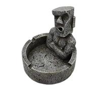 Operitacx Cendrier en Pierre Moai, Cendrier Statue de Pâques, Résine, Décoration de Bureau, Facile à Nettoyer, Anti-Chute, pour Hommes, Étagère et Cabinet