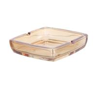 Operitacx Cendrier Grosse Capacité Moderne en Verre Transparent de 10cm Carré et Base Sécurisée pour Bureau et Maison
