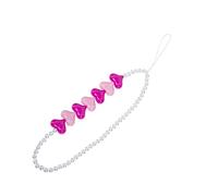 Operitacx Chaîne de Téléphone Portable Perles Cœur Lanière Poignet Durable Perte pour Femmes et Filles Accessoire et Décoratif Compatible Appareils Électroniques
