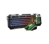 Operitacx Clavier et Souris Combo RGB Rétroéclairé Ergonomique pour Ordinateurs de Bureau Design Durable et Pratique Performances Compatible PC