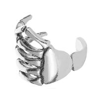 Operitacx Clip D'oreille Accessoire Créatif et Stylé en Cuivre Argenté Main Squelette Punk Non Percé pour Femme, Porté Longue Durée Quotidien