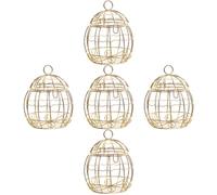 Operitacx Coffret Bonbon en Fer Doré de Cage à Oiseaux Creuse, Surface Lisse, Portable, Pack de 5 Pièces pour Présents et Fêtes D'garçon et Filles