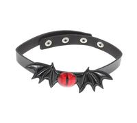 Operitacx Collier Ras-du-cou Chauve-souris en Pu Noir Style Punk pour Femmes, Ajustable, Confortable, pour Fête D'halloween et Déguisement Mystérieux