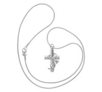 Operitacx Collier urne en forme de croix pour cendres - Bijou funéraire en acier inoxydable pour restes de chien ou de chat - Pendentif souvenir - Bijou commémoratif en à un être cher disparu