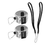 Operitacx Compteurs Mécaniques Manuels Lot de 2 en Métal Argenté sans Pile Faciles à Utiliser pour Événements Sportifs et Tout Environnement