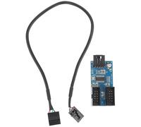 Operitacx Convertisseur USB 2.0 9 Broches à Double Sortie, Adaptateur Hub d'Extension pour Carte Mère, Connecteur USB 9 Pins, Compatible PC Bureau, Accessoire Informatique Polyvalent pour