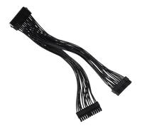 Operitacx Cordon d'alimentation 24 Broches Synchrone Double PSU Pc, Câble Extension ATX 24pin Noir, Alimentation Synchronisée pour Carte Mère 20 4 Broches, Usage Informatique Interne