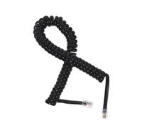 Operitacx Cordon Téléphonique Spiralé 4p4c Rj9 pour Combiné de Téléphone Fixe, Accessoire Bureau Résistant aux Nœuds, Câble en Pvc Noir 2 Mètres, Usage Domestique et Professionnel