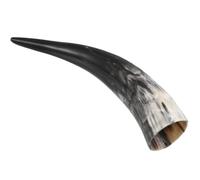 Operitacx Coupe à Boire en Corne Viking Antique 380ml Décorative | Style Viking Vintage, Grain Unique Beige, Usage Bar et Table, Pièce Résistante pour Usage Solide