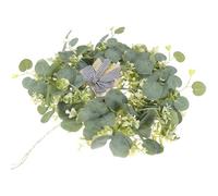 Operitacx Couronne Artificielle en Eucalyptus, Cœur Décoratif pour Porte | Soie et Pe, Style Élégant et Frais, Décoration de Fête et Mariage, sans Entretien, à Suspendre Facile