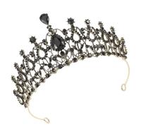 Operitacx Couronne Baroque Noire Style Noble et Unique en Alliage Élégante et Délicate Accessoire de Mariage et Décoration Photo pour Mariée pour Cérémonies