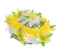 Operitacx Couronne de Fleurs Artificielles de Sacrifice pour Cimetière en Soie, Décorative et Facile d'entretien pour Activités de Deuil Couleur Aléatoire