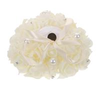 Operitacx Coussin D’alliances Cœur Rose, Porte-Anneau Mariage en Mousse | Forme Cœur Élégante, Fleur en Soie, Prise Facile pour Demoiselle D’honneur, Cérémonie de Fiançailles