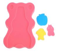Operitacx Coussin en Éponge pour Bébé Design Ours Cartoon, Tapis de Bain Antidérapant Rose, Absorption d'eau Forte et Nettoyage Simple, pour Bain Sécurisé des Nourrissons Plusieurs Styles
