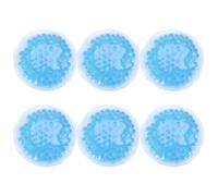 Operitacx Coussinet compressif Réutilisables, Paquet Rond Bleu 6pcs en PVC pour Thérapie Chaude et Froide, Poche de Glace pour Soulagement des Douleurs, Usage Esthétique