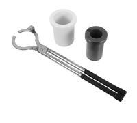 Operitacx Creuset en Graphite 1 Kg avec Kit de Moulage Bijoux 3 Pièces Comprenant Creuset en Graphite, Manteau en Quartz 1 Kg et Pinces de Précision, Outil pour Fusion Or, Argenté