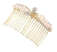 Operitacx Cristaux Peigne Latéral de Mariée, en Alliage et Perles | Accessoire Léger, Reste Bien en Place, pour Chignons et Tresses, Mariée, Bal, Séance Photo