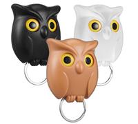 Operitacx Crochets Clés Magnétiques Support Mural Adhésif en Plastique Lot de 3 Forme Hibou pour Organisation Rapide des Clés à Domicile